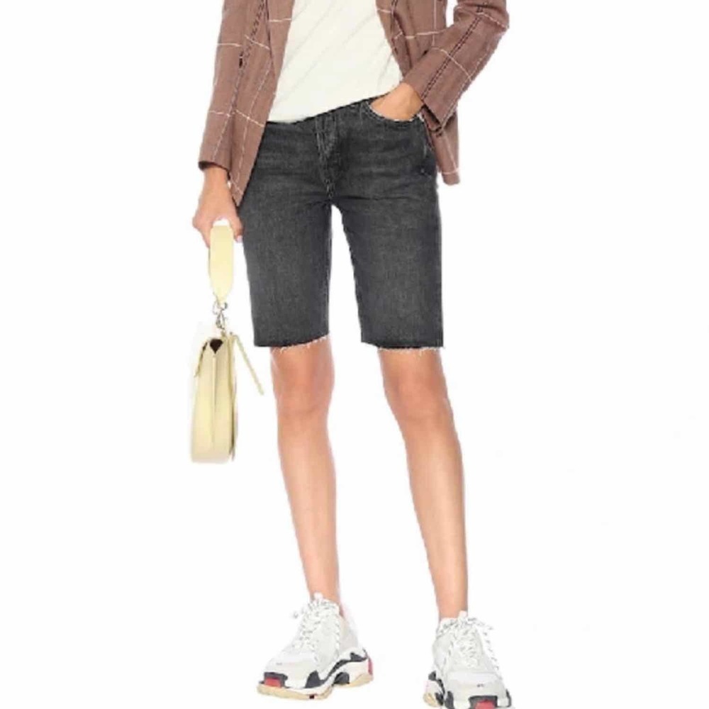 RE/DONE 80S Skinny Distressed Denim Shorts Size 28 Shadow Wash